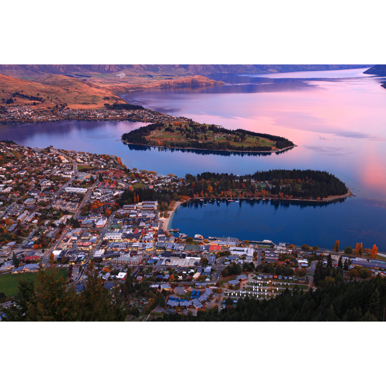 17 Stories Queenstown Downtown Skyline Evening by Wrapped Canvas